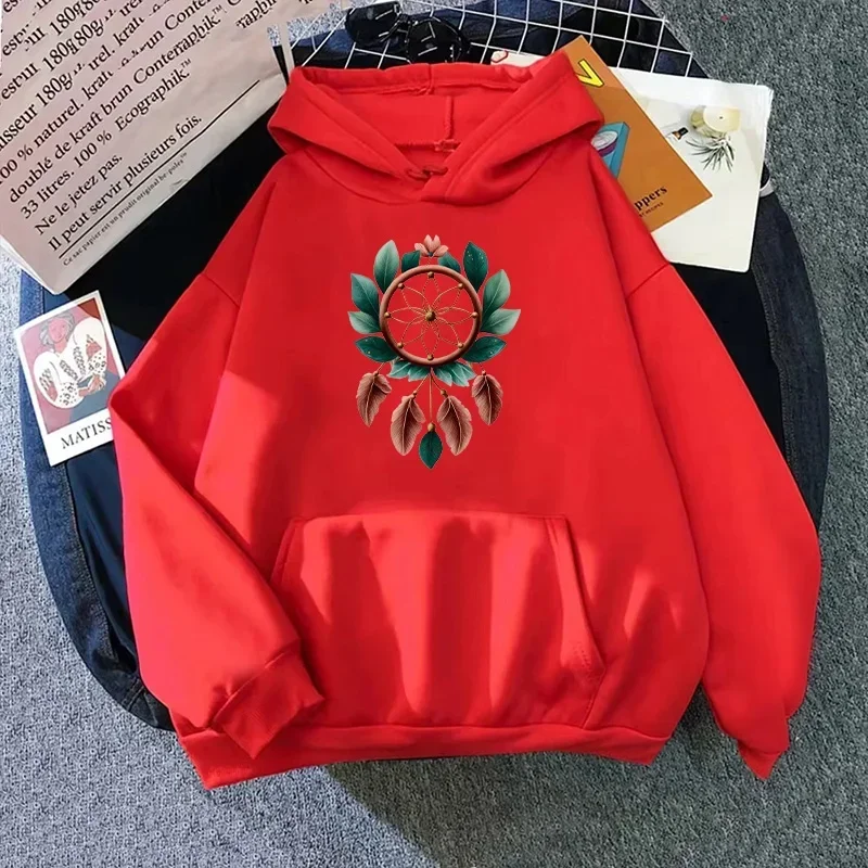 Plus Size Womens Hoodies Retro Print Long Sleeves Sweatshirts Casual Sports Pullover Tops Autumn Winter Street Women Clothing thumbnail 4