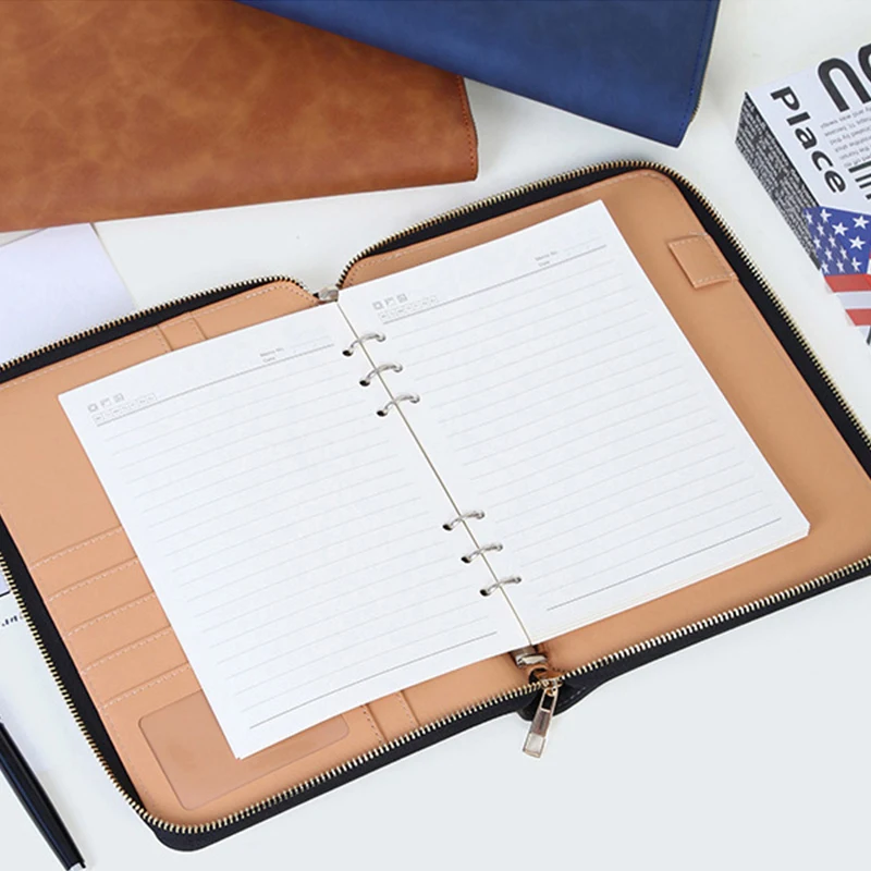 Large Capacity Engrave Letters Card Wallet Multifunction Travel Schedule Planner Business Office Notebook Zipper Passport Holder thumbnail 6