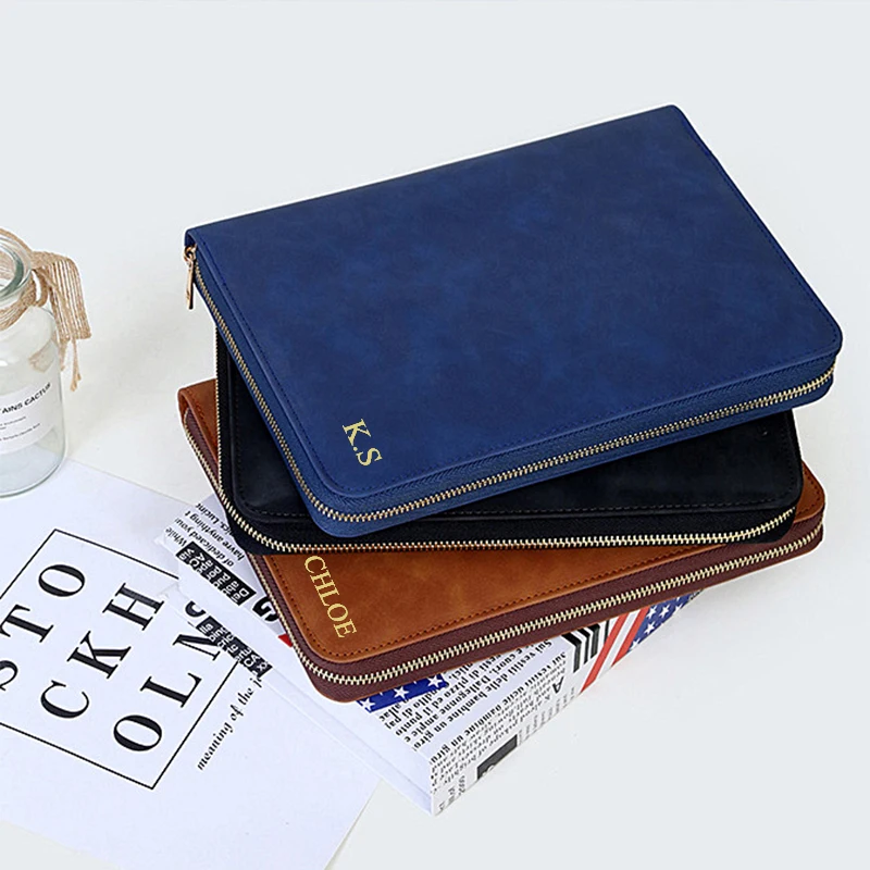 Large Capacity Engrave Letters Card Wallet Multifunction Travel Schedule Planner Business Office Notebook Zipper Passport Holder thumbnail 4