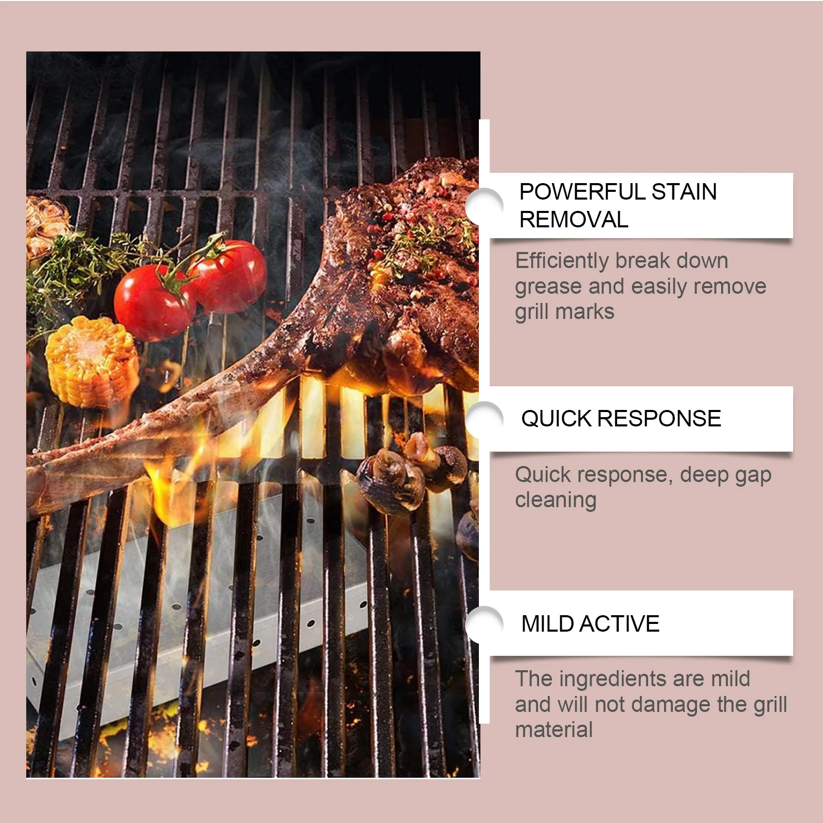 Grill Cleaning Spray For Degreasing And Cleaning Grill Grates Removes Grease Cleans Burnt-On Food Barbecue Cleaning Spray thumbnail 4