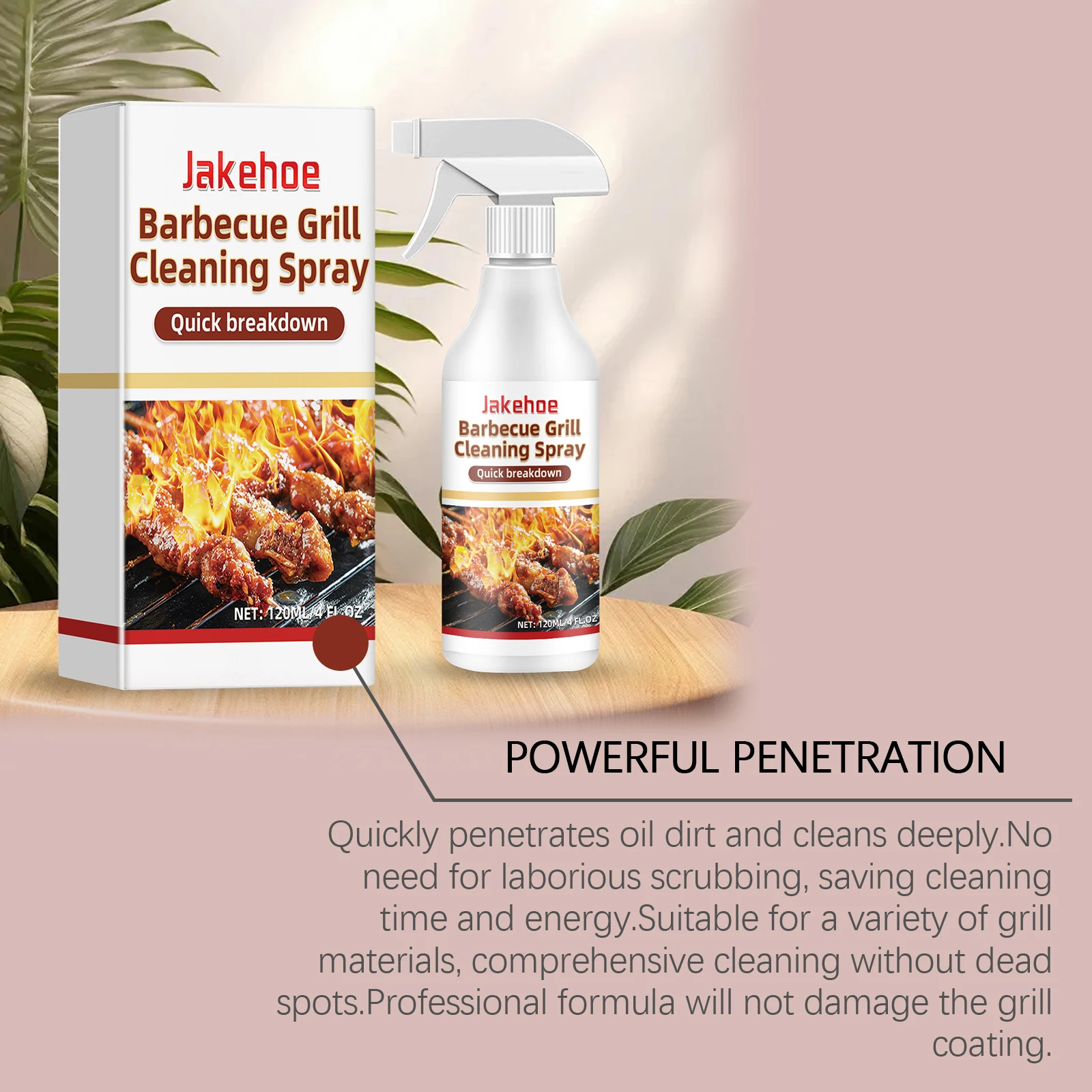 Grill Cleaning Spray For Degreasing And Cleaning Grill Grates Removes Grease Cleans Burnt-On Food Barbecue Cleaning Spray thumbnail 5
