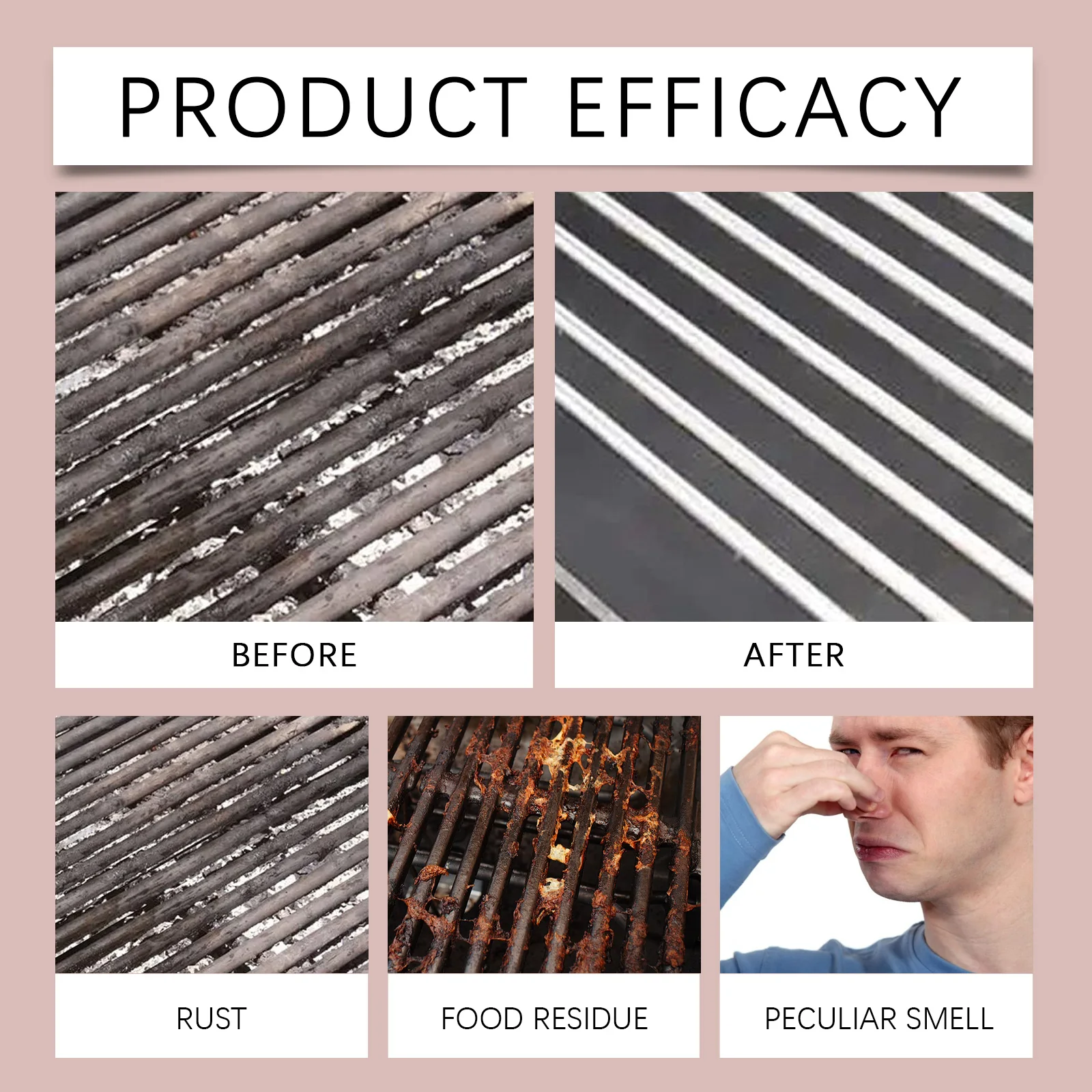 Grill Cleaning Spray For Degreasing And Cleaning Grill Grates Removes Grease Cleans Burnt-On Food Barbecue Cleaning Spray thumbnail 2