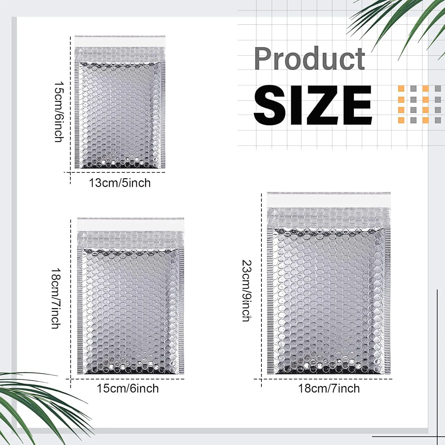 50Pcs Silvery Bubble Envelope Shipping Packaging Supplies Packing Bag Bags Small Business Mailer Mailing Office School thumbnail 5