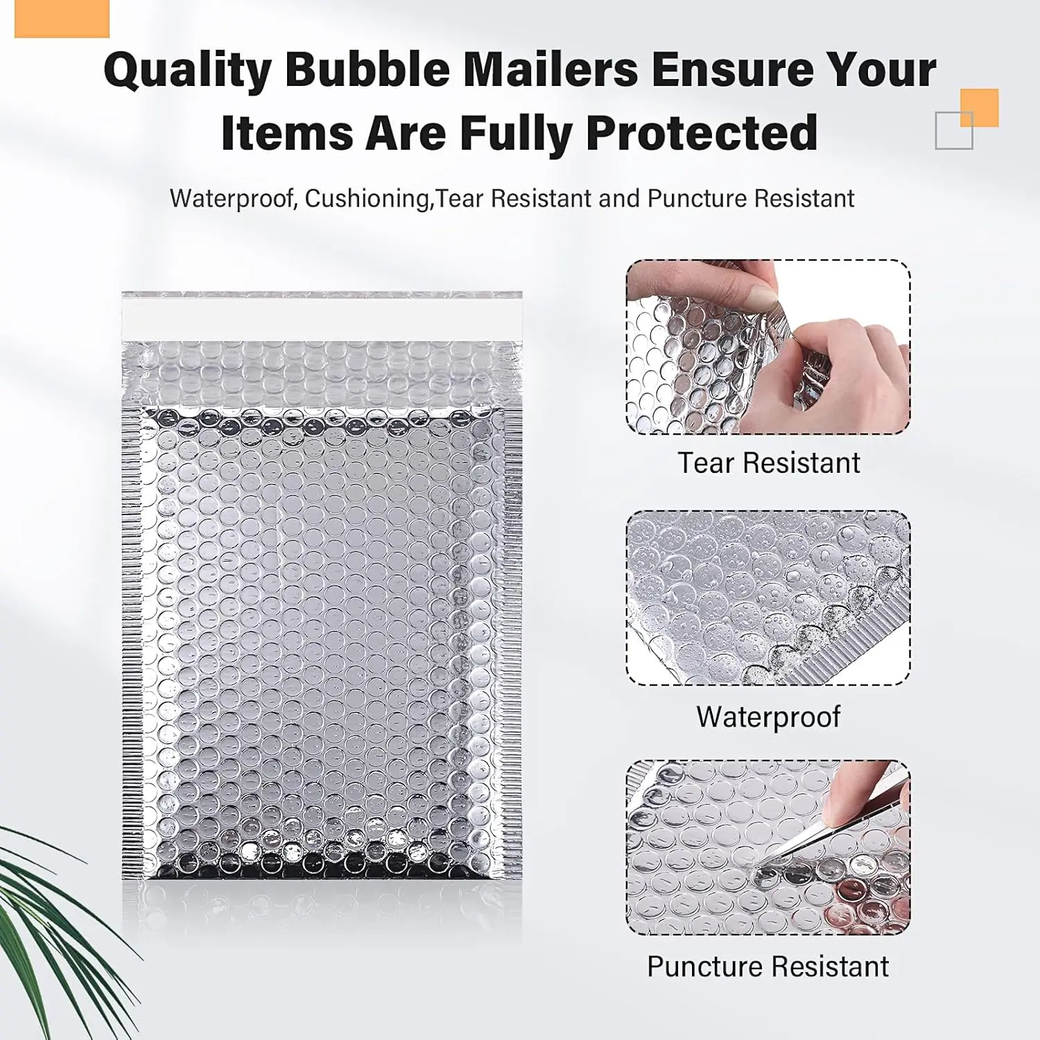 50Pcs Silvery Bubble Envelope Shipping Packaging Supplies Packing Bag Bags Small Business Mailer Mailing Office School thumbnail 4