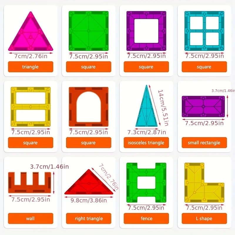 VINEDI Magnetic Building Blocks Construction Set Game Magnet Tiles Children Montessori Educational Toys For Kid Boy Girl Gift thumbnail 2