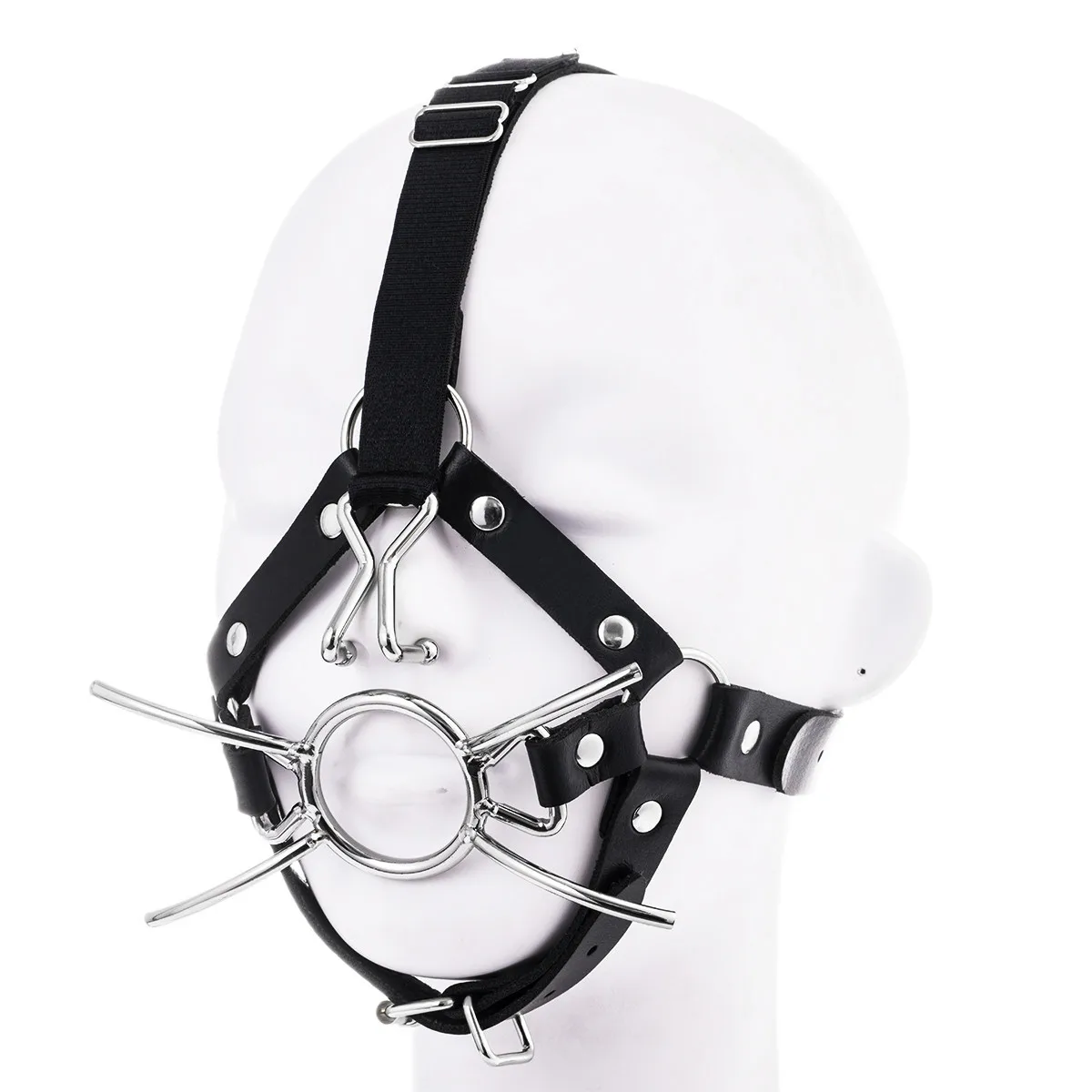O Ring Open Mouth Spider Gag Ball,Muzzle Bondage Gear,BDSM Leather Harness Mask Blindfold,Sex Toys For Couples thumbnail 4