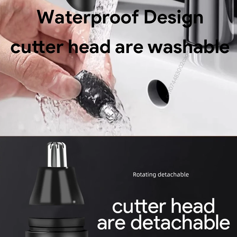 USB charging nose and ear hair trimmer portable electric nose hair clipper mini compact design fast charging For Business Trip thumbnail 5