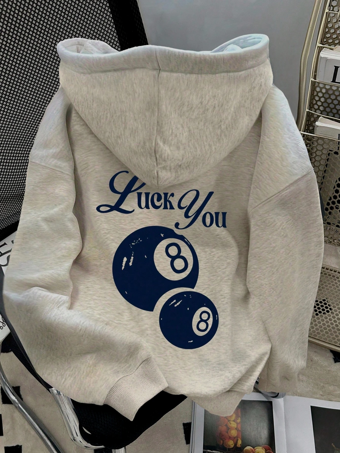 Plus Size 2025 Autumn Winter Women's Hooded Sweatshirt Long Sleeve Solid Color with Cute Little Dog Print Pullover