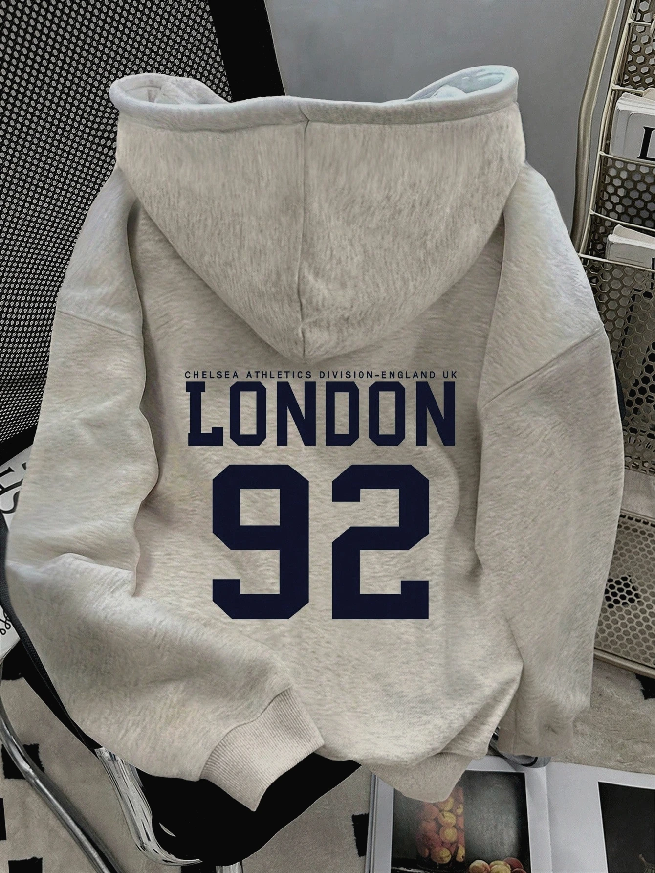 Plus Size 2025 Autumn Winter Women's Hooded Sweatshirt Long Sleeve Solid Color with Cute Little Dog Print Pullover thumbnail 3