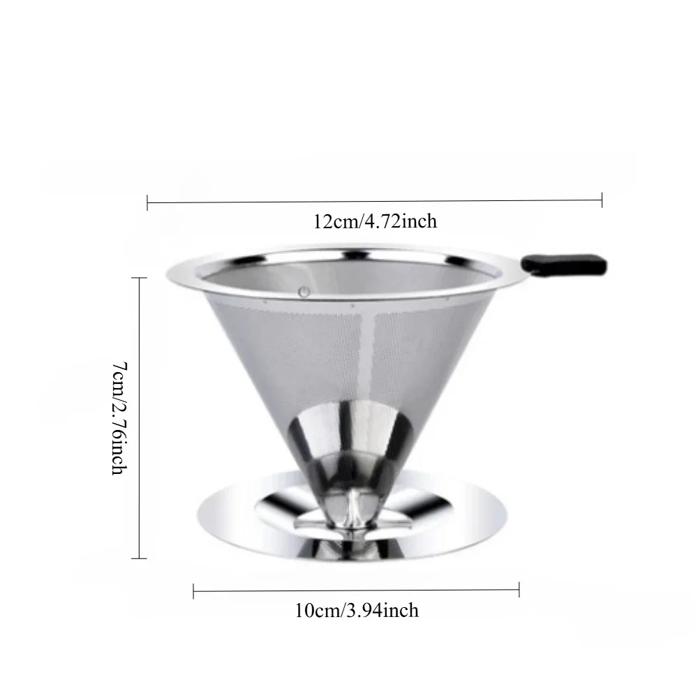 Reusable Coffee Filter Holder Double Layer Stainless Steel Coffee Tea Strainer Coffee Accessories Coffee Making Tool thumbnail 5