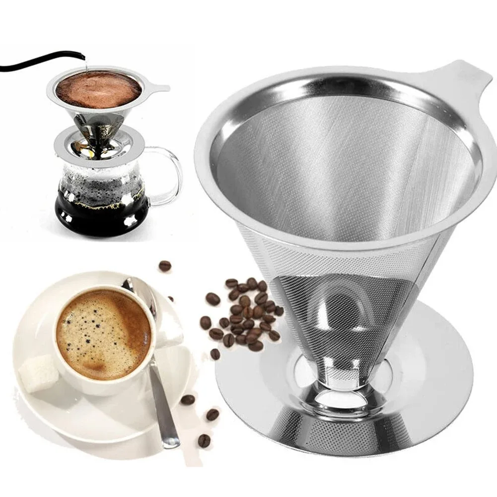 Reusable Coffee Filter Holder Double Layer Stainless Steel Coffee Tea Strainer Coffee Accessories Coffee Making Tool thumbnail 6