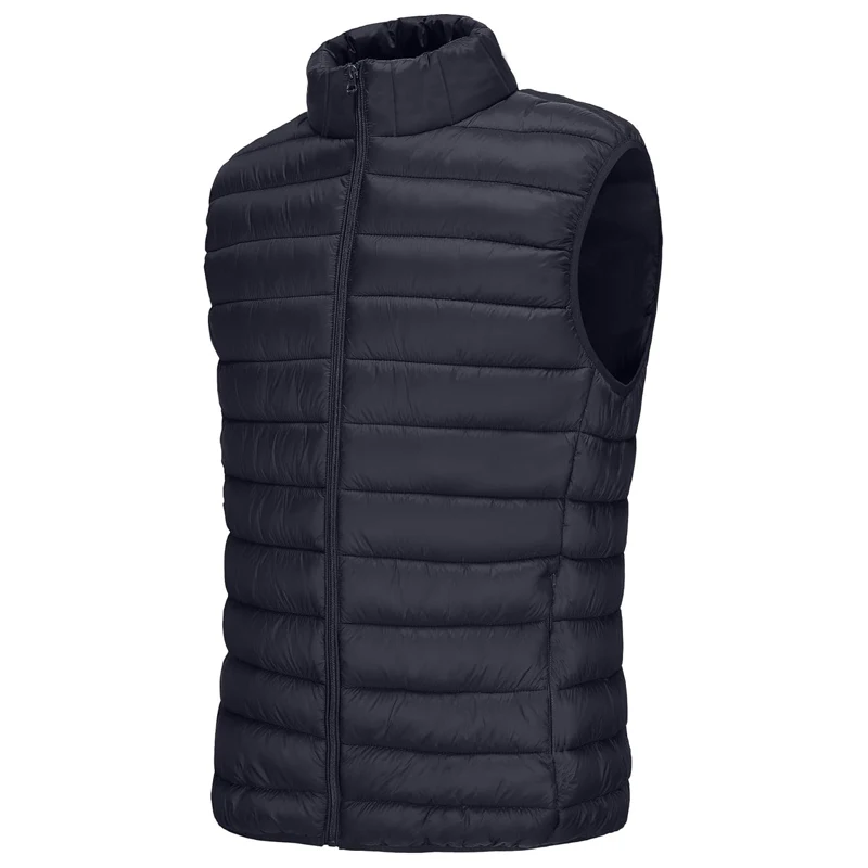 Men's Casual Vest Jackets Lightweight Sleeveless Coats Outdoor Full Zipper Outerwear Down Vest with Zip Pockets Warm Streetwear thumbnail 3