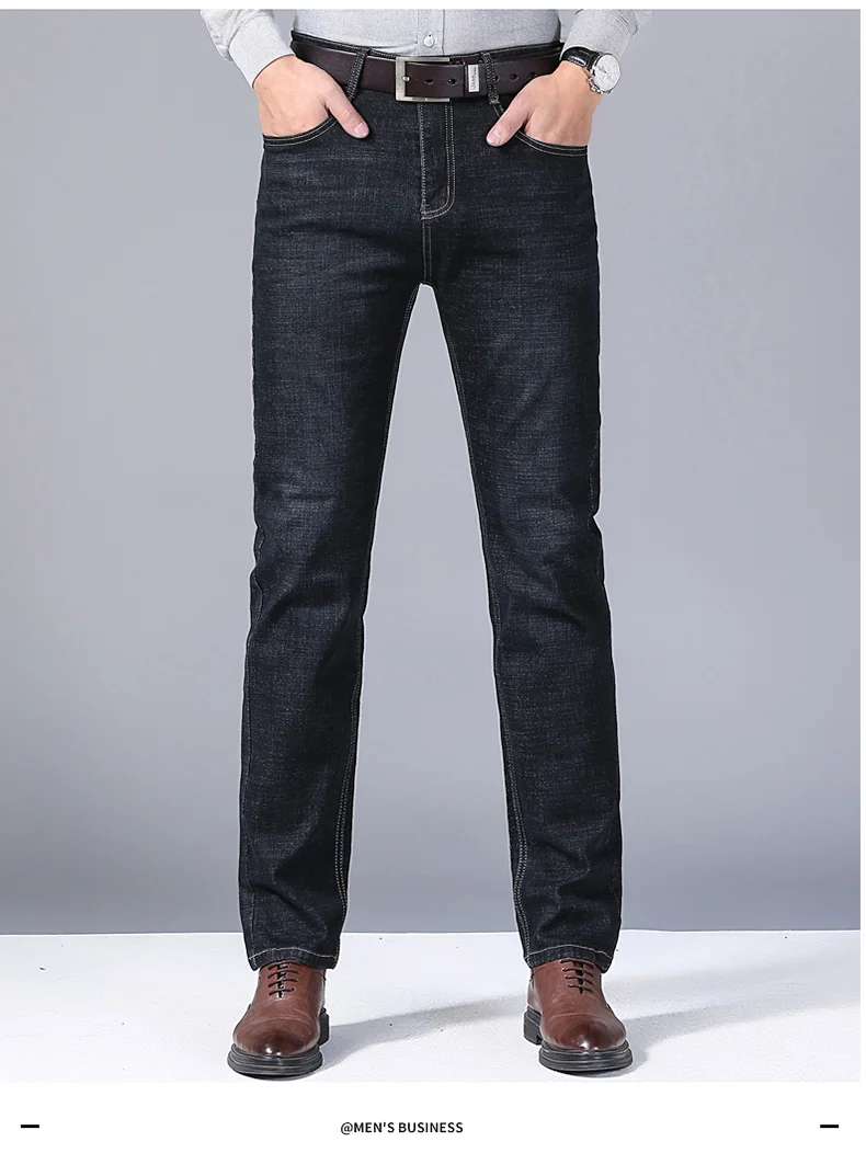 Men Fashion Straight Jeans Mens 2025 New Stretch Slim Fit Pants Comfortable Soft Business Denim Trousers Male Brand Clothing thumbnail 6