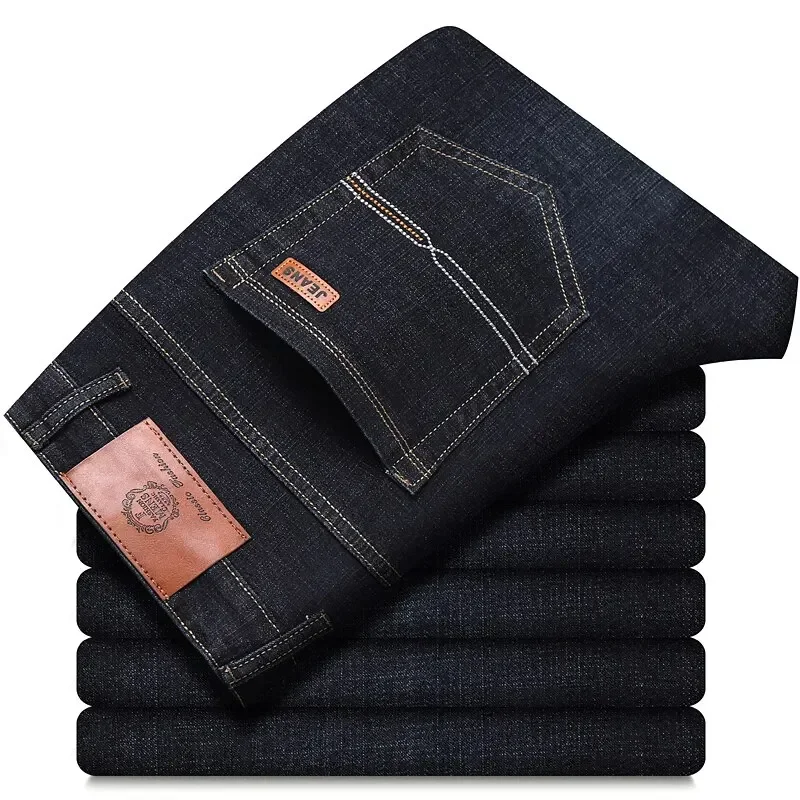 Men Fashion Straight Jeans Mens 2025 New Stretch Slim Fit Pants Comfortable Soft Business Denim Trousers Male Brand Clothing thumbnail 3