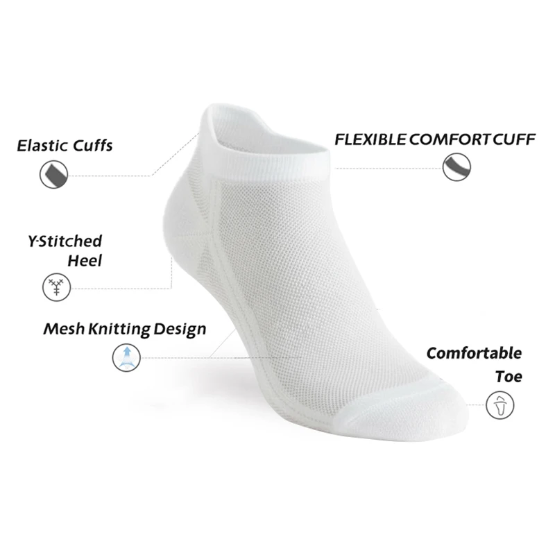 10/20 Pairs Men's Ankle Socks, Breathable Mesh Sports Socks, Casual Athletic Summer Thin Short Socks thumbnail 3