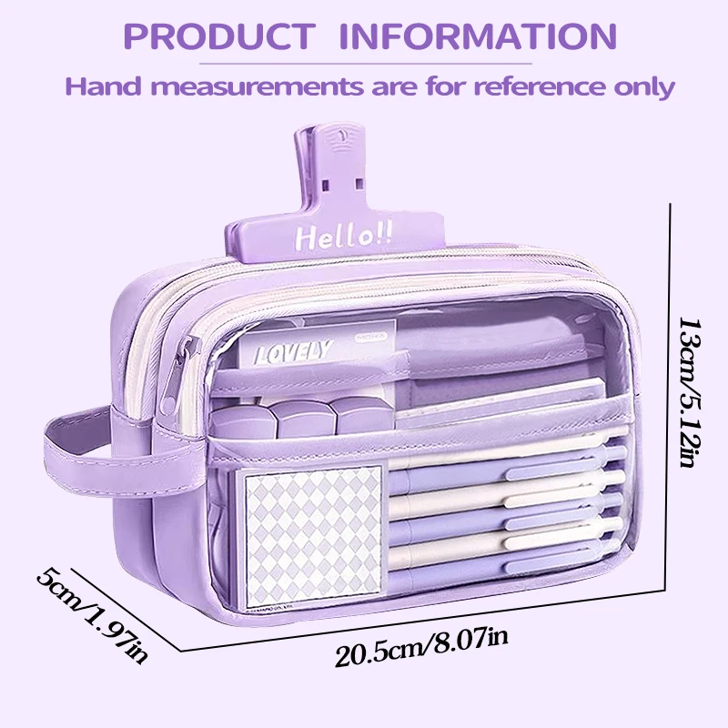 1 large capacity pencil case and stationery bag with multiple compartments, suitable for organizing office and school supplies thumbnail 2