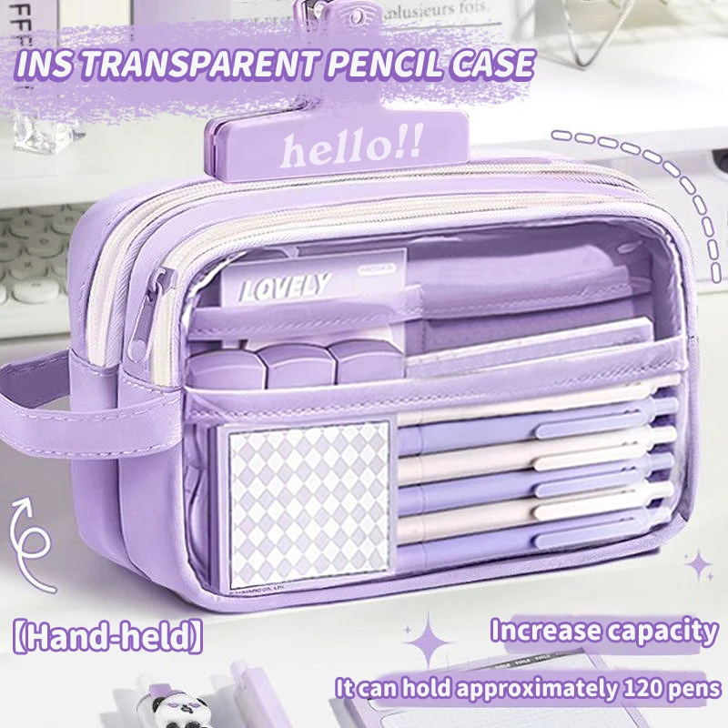 1 large capacity pencil case and stationery bag with multiple compartments, suitable for organizing office and school supplies thumbnail 6