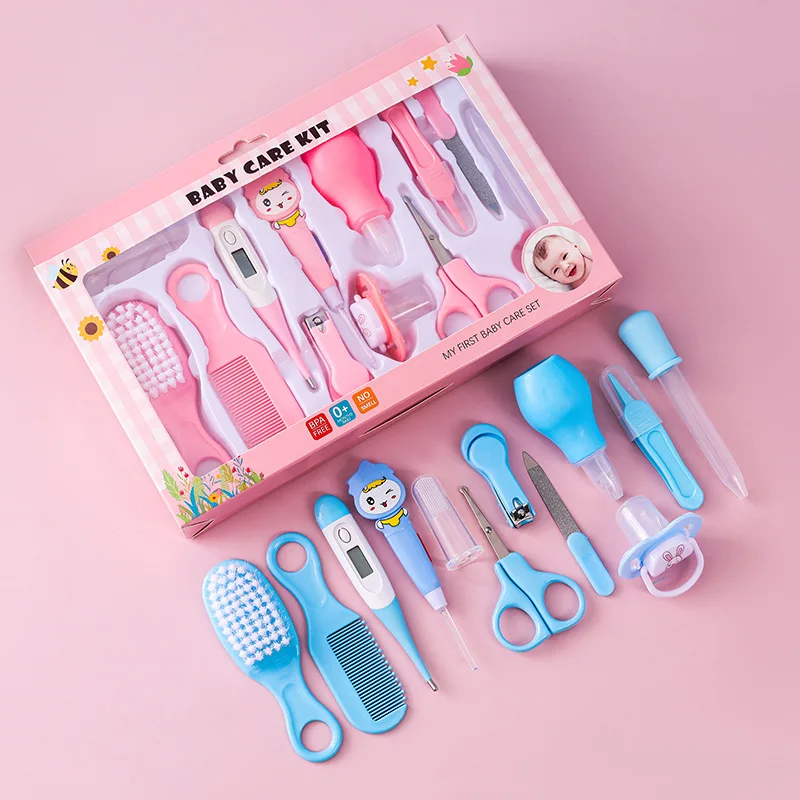 Baby Care Kit Kids Hair Nail Healthcare Thermometer Grooming Brush Kit Clipper Scissors Nail clipper Newborn Care Cleaning Set thumbnail 2
