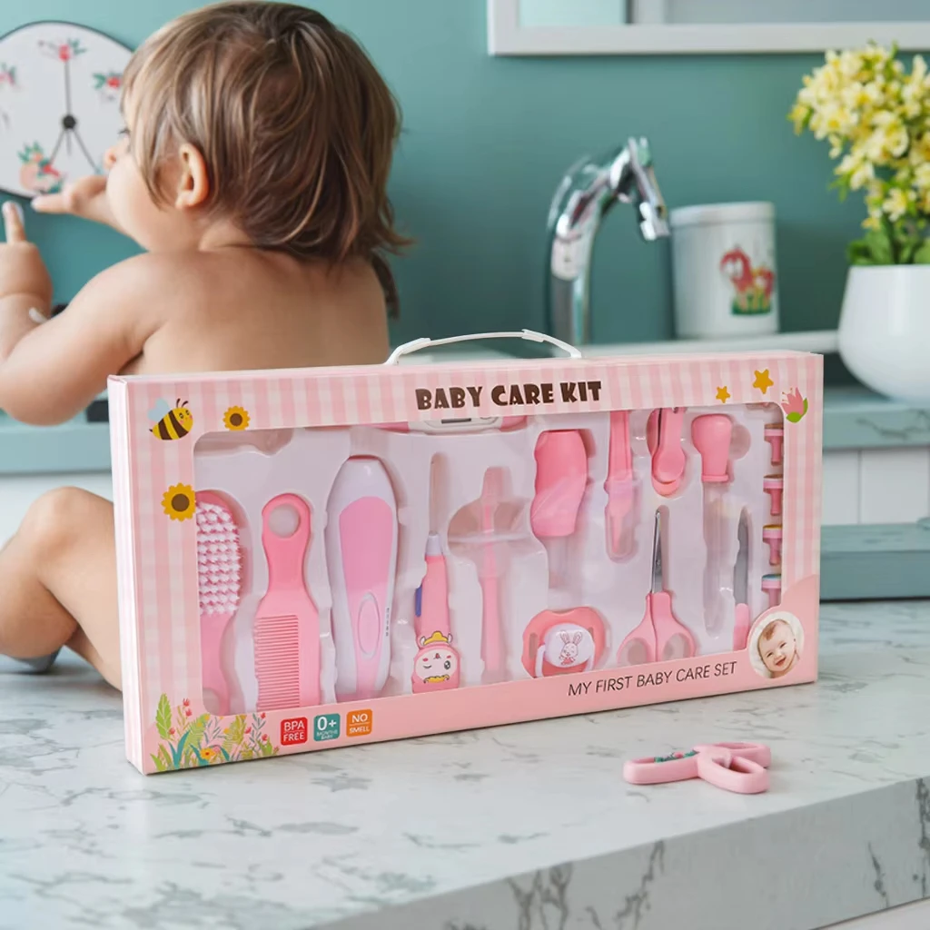Baby Care Kit Kids Hair Nail Healthcare Thermometer Grooming Brush Kit Clipper Scissors Nail clipper Newborn Care Cleaning Set thumbnail 6
