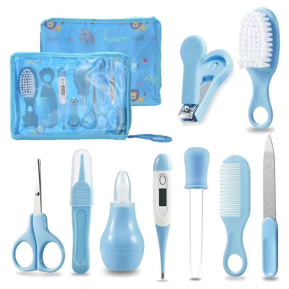 Baby Care Kit Kids Hair Nail Healthcare Thermometer Grooming Brush Kit Clipper Scissors Nail clipper Newborn Care Cleaning Set thumbnail 3