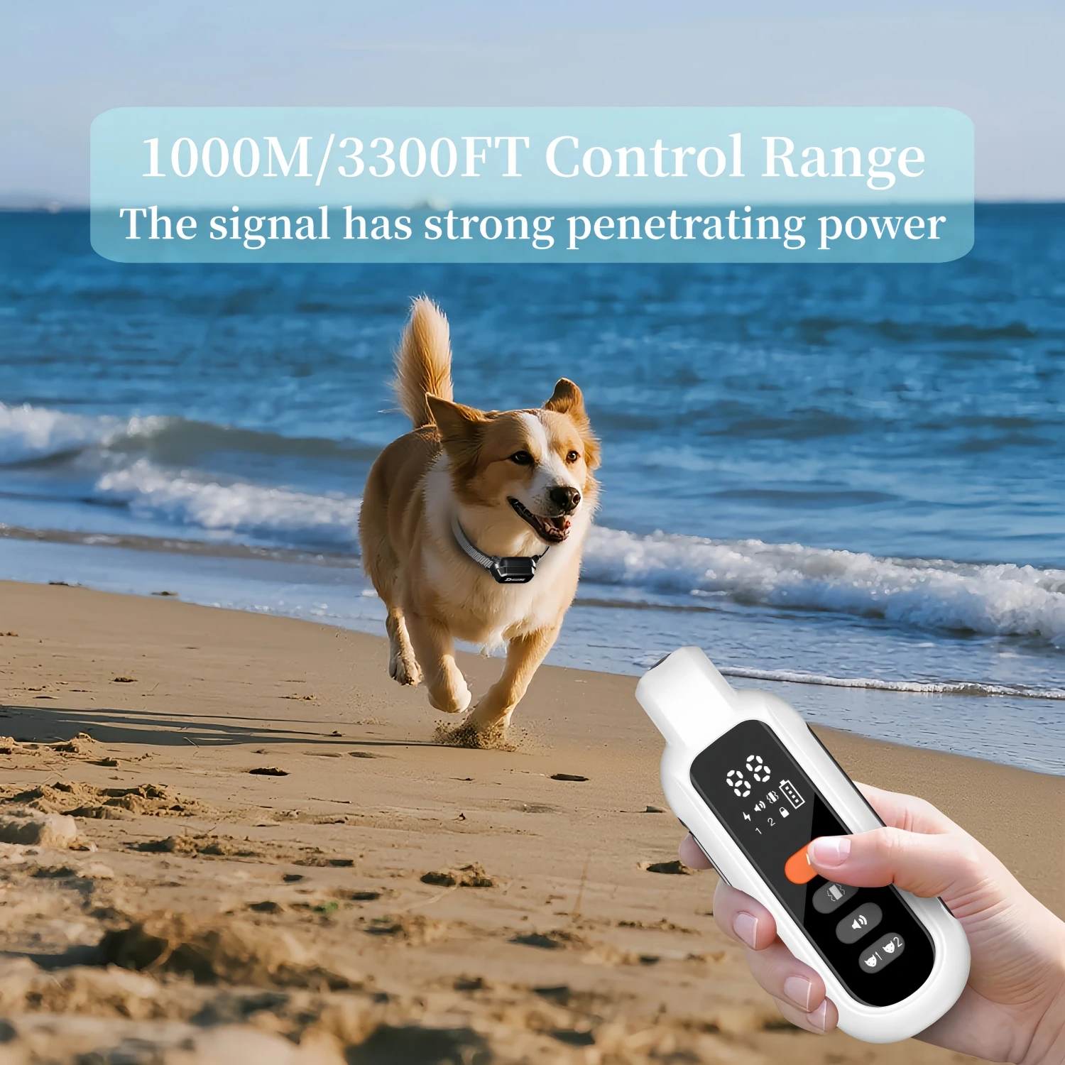 3300FT Electric Dog Training Collar Remote Control Waterproof Pet BehaviorFor 6-120lbs Puppy With Shock Vibration Anti-barking thumbnail 3