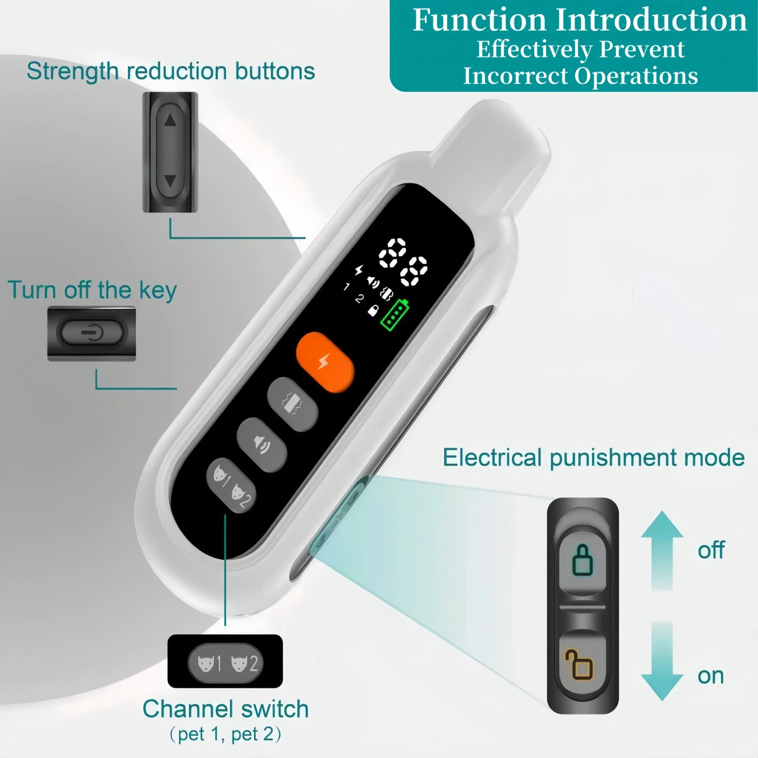 3300FT Electric Dog Training Collar Remote Control Waterproof Pet BehaviorFor 6-120lbs Puppy With Shock Vibration Anti-barking thumbnail 5