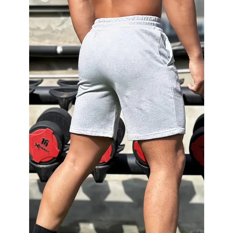 Comfortable cotton shorts men's casual micro-elastic elastic belt drawstring shorts fitness training comfortable and fashionable thumbnail 4