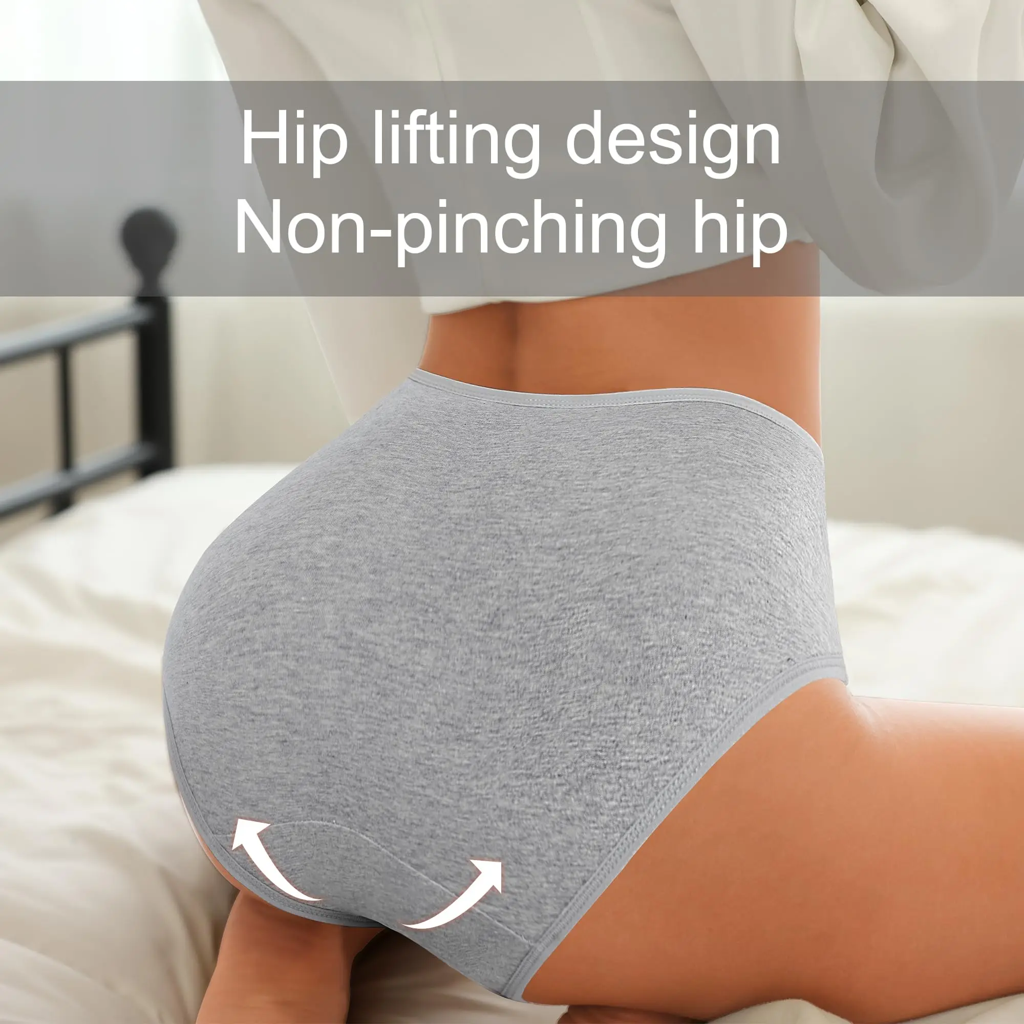4Pcs High Waisted Underwear for Women Tummy Control Full Coverage Cotton Ladies Panties Soft Stretch Briefs thumbnail 4