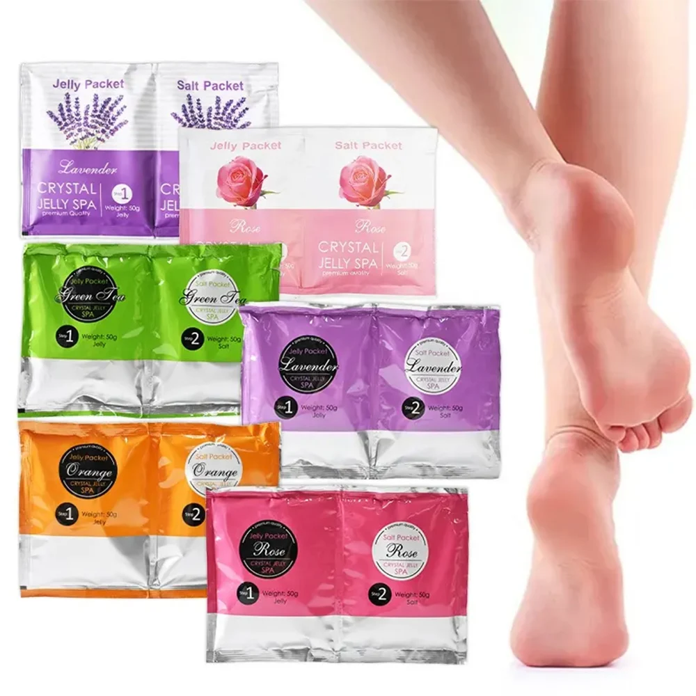 Salon Jelly Spa Kit 2 Step Foot Care Peel Exfoliation Deodorization Set for Pedicure