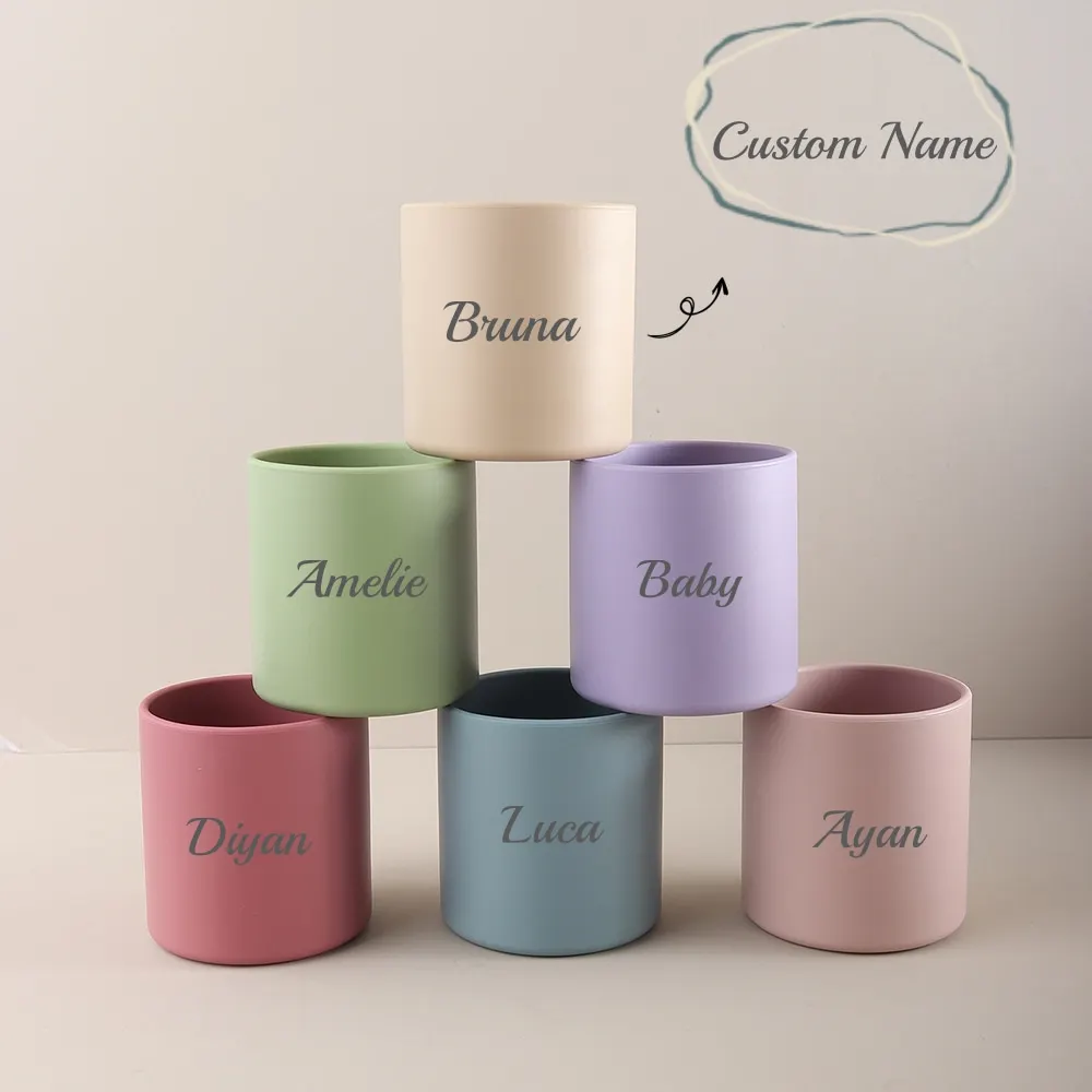 1pc Personalized Cutie Silicone Cup Silicone Baby Water Cup Add Your Name - Custom  Name  feeding cup
