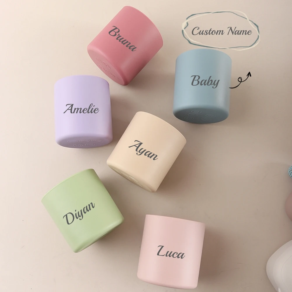 1pc Personalized Cutie Silicone Cup Silicone Baby Water Cup Add Your Name - Custom  Name  feeding cup thumbnail 2
