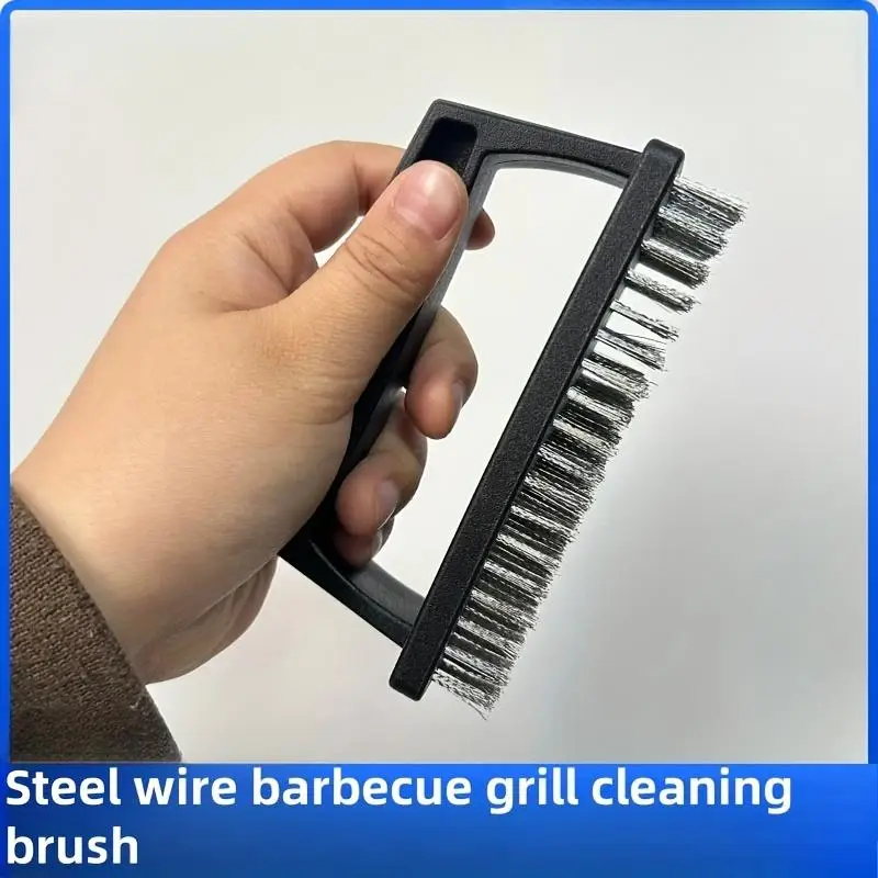 1Pc Stainless Steel BBQ Grill Brush Heavy Duty with Ergonomic Handle Reusable Outdoor Cooking Tool thumbnail 4
