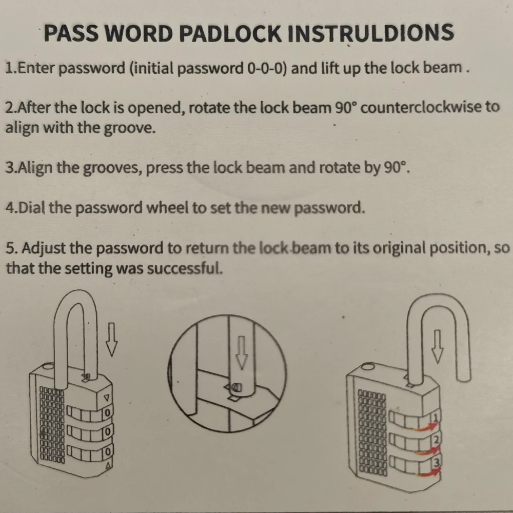 Dial Digit Password Lock Luggage lock Secret Lock trunk lock locker Combination lock Suitcase thumbnail 6