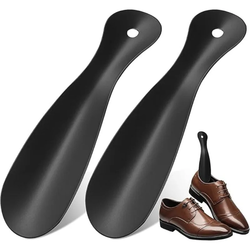 Portable Metal Shoe Horn | Compact Black Shoe Helper for Travel | Easy Slip-On Tool for Men & Women