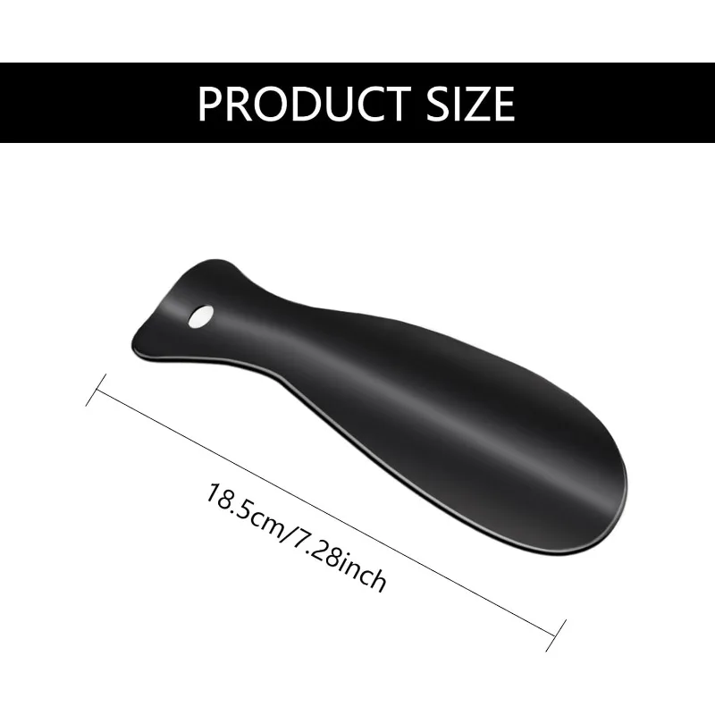 Portable Metal Shoe Horn | Compact Black Shoe Helper for Travel | Easy Slip-On Tool for Men & Women thumbnail 2