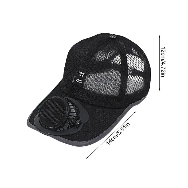Breathable Sunhat with Solar Fan Outdoor Sun Protection Hat USB Rechargeable Fan Baseball Caps Summer Sunscreen Sunshade Hats thumbnail 6