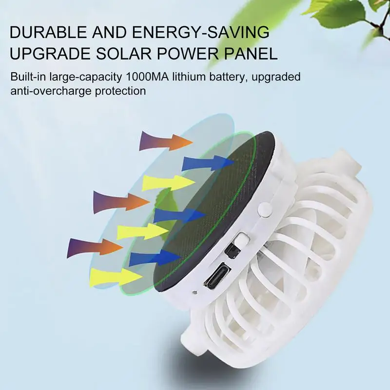 Breathable Sunhat with Solar Fan Outdoor Sun Protection Hat USB Rechargeable Fan Baseball Caps Summer Sunscreen Sunshade Hats thumbnail 3