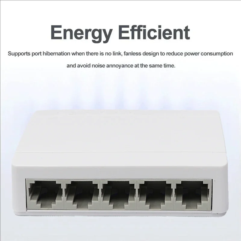 5 Port Gigabit Ethernet Switch 10/100/1000Mbps Desktop Network Switch, Plug & Play, Auto MDI/MDIX, RJ45 LAN Hub for Home Office thumbnail 3