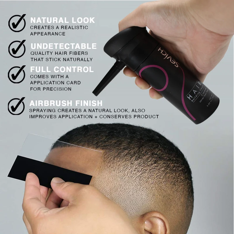 SEVICH Hair Building Fiber Set Cover Sparse Hair Or Bald Spots Hair Loss Regrowth Treatment Keratin Hair Fiber Powder Applicator thumbnail 4
