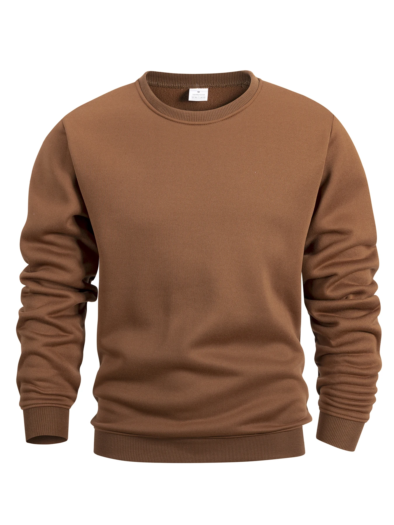 Men's Crew Neck Sweatshirts Solid Color Sweatwear Spring Outdoor Casual Daily Long Sleeve Pullover Hoodie Man Sportswear thumbnail 2
