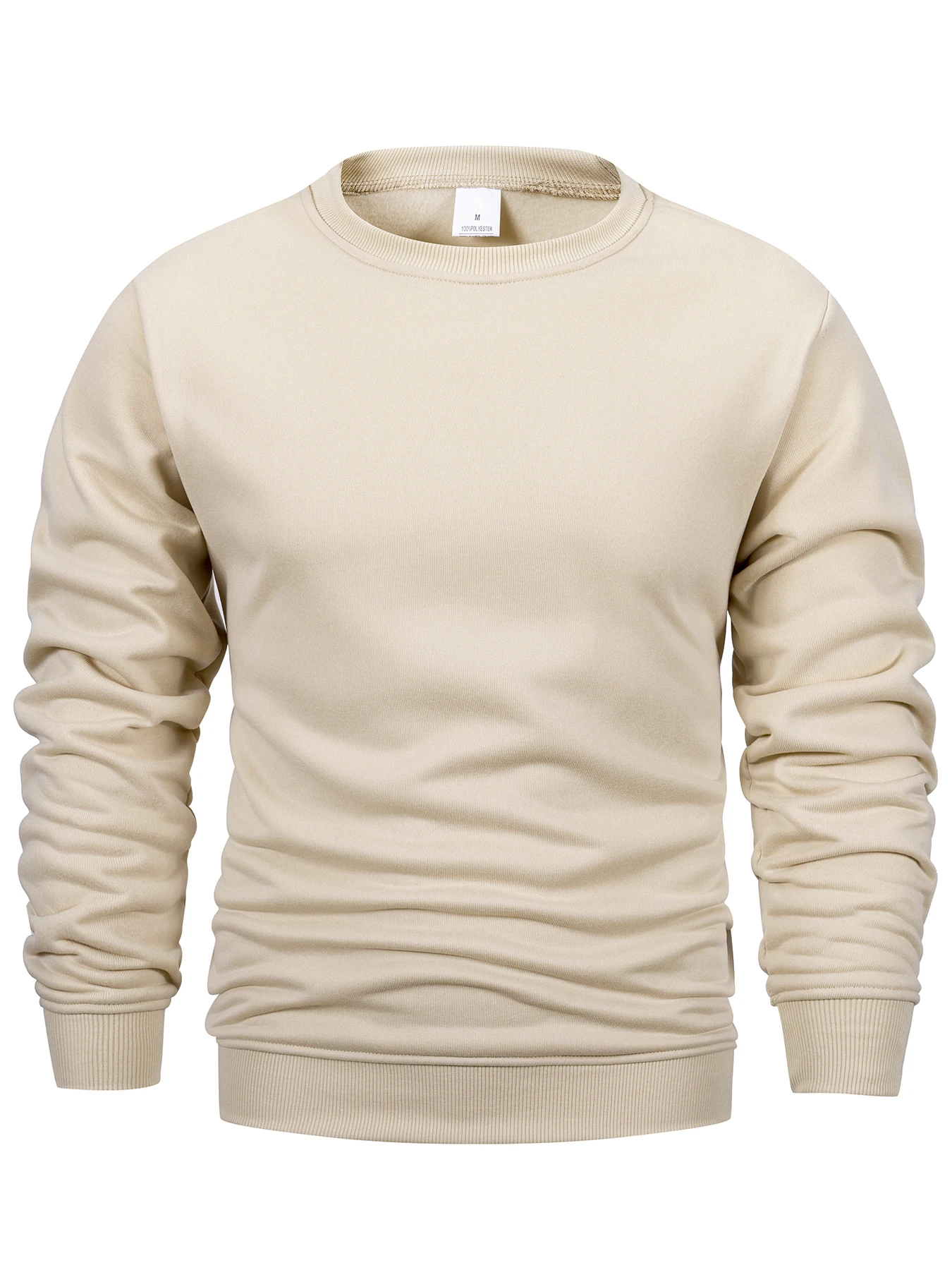 Men's Crew Neck Sweatshirts Solid Color Sweatwear Spring Outdoor Casual Daily Long Sleeve Pullover Hoodie Man Sportswear thumbnail 5