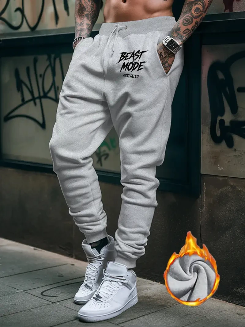 Autumn Winter Running Joggers Sweatpants Sport Casual Trousers Fitness Gym Breathable Pants 2024 Number Printed Men's Pants New thumbnail 4