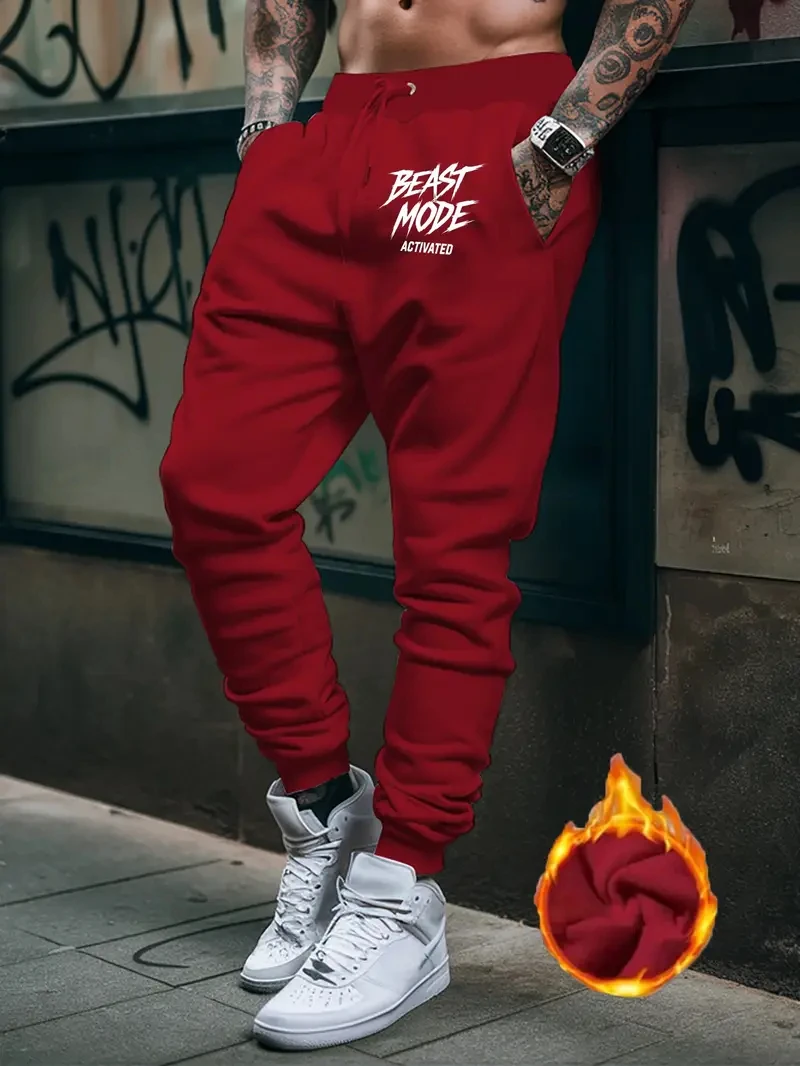 Autumn Winter Running Joggers Sweatpants Sport Casual Trousers Fitness Gym Breathable Pants 2024 Number Printed Men's Pants New thumbnail 2