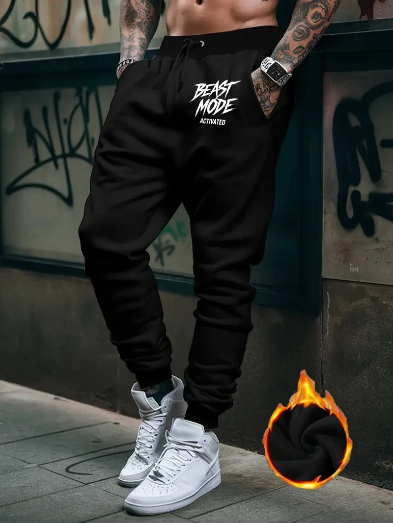 Autumn Winter Running Joggers Sweatpants Sport Casual Trousers Fitness Gym Breathable Pants 2024 Number Printed Men's Pants New thumbnail 5