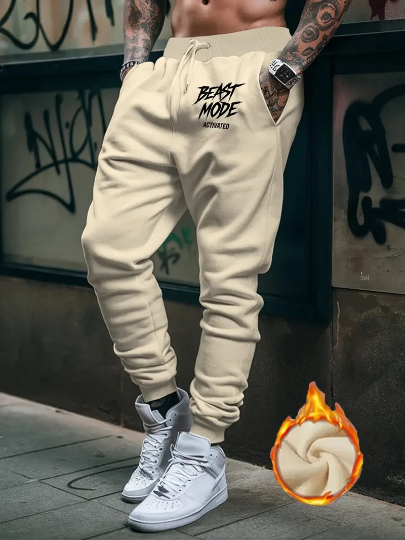 Autumn Winter Running Joggers Sweatpants Sport Casual Trousers Fitness Gym Breathable Pants 2024 Number Printed Men's Pants New thumbnail 3