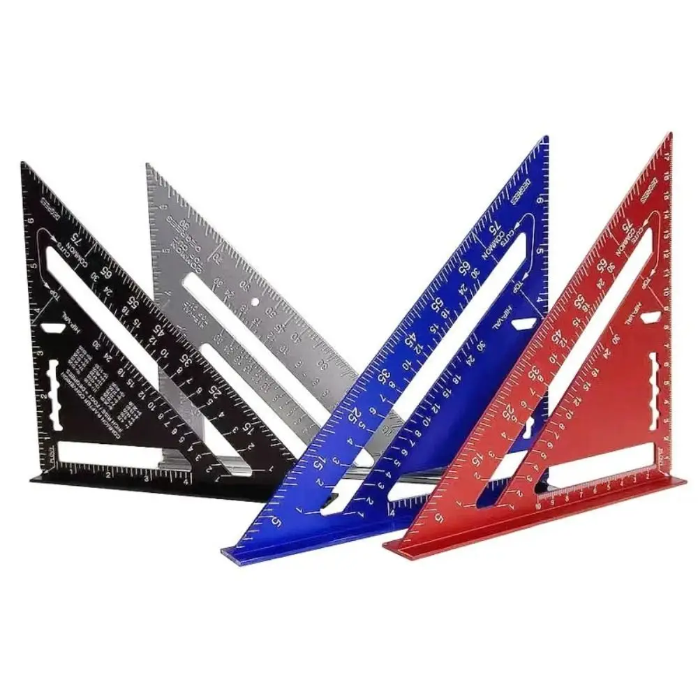 Aluminium Alloy 7Inch Triangle Ruler Inch Metric Angle Ruler Protractor Square Measurement Measurement & Gauging Tools Precision thumbnail 5