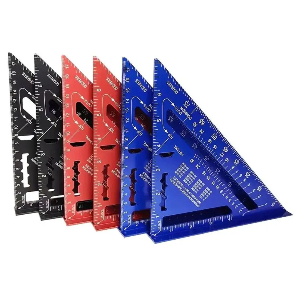 Aluminium Alloy 7Inch Triangle Ruler Inch Metric Angle Ruler Protractor Square Measurement Measurement & Gauging Tools Precision