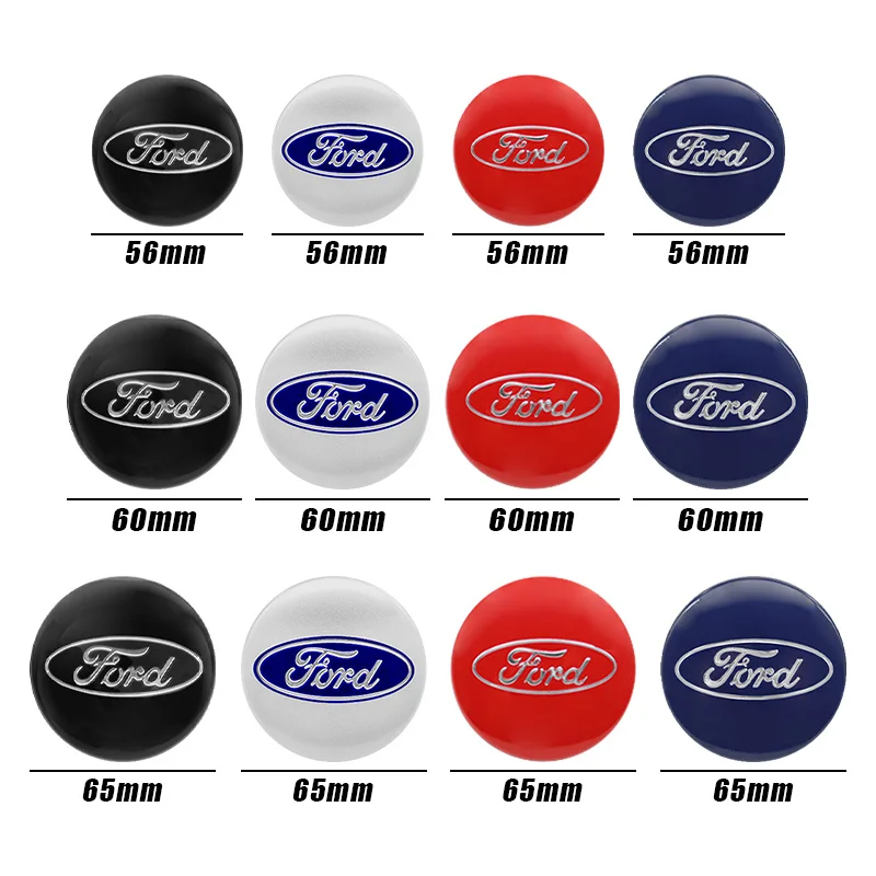 4pcs Car Wheel Center Hub Cap Stickers Badge Logo Emblem Decal Accessories For Ford Focus Fiesta EcoSport ESCORT Mondeo Mustang thumbnail 3