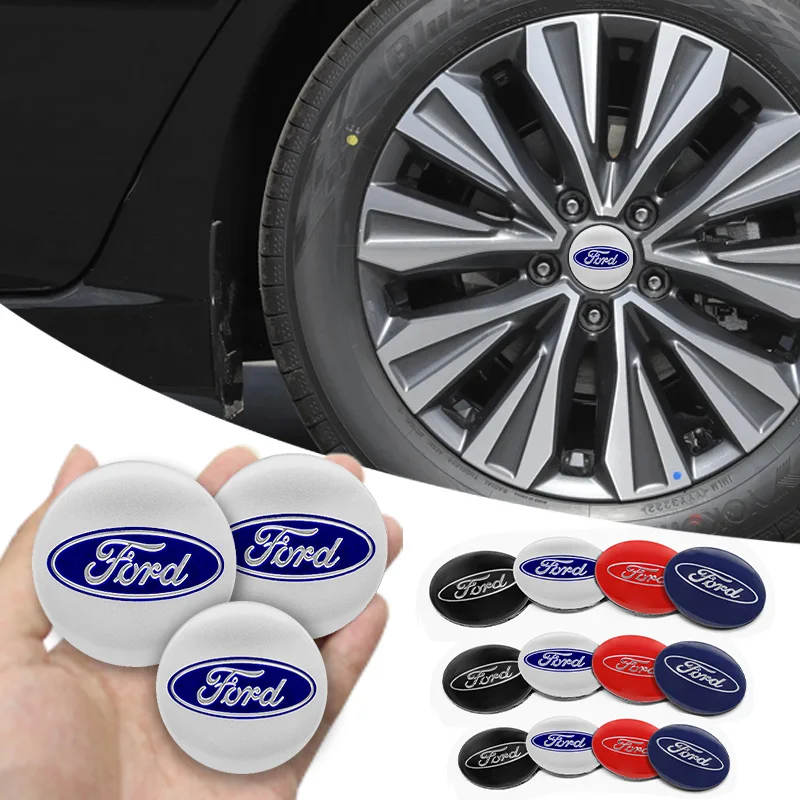 4pcs Car Wheel Center Hub Cap Stickers Badge Logo Emblem Decal Accessories For Ford Focus Fiesta EcoSport ESCORT Mondeo Mustang thumbnail 6
