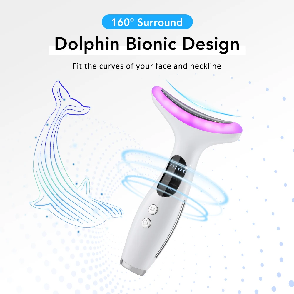  EMS Face Neck Beauty Device 7 Colors LED Light Skin Rejuvenation Tightening Anti Wrinkles Vibration Facial Lifting Massager thumbnail 6